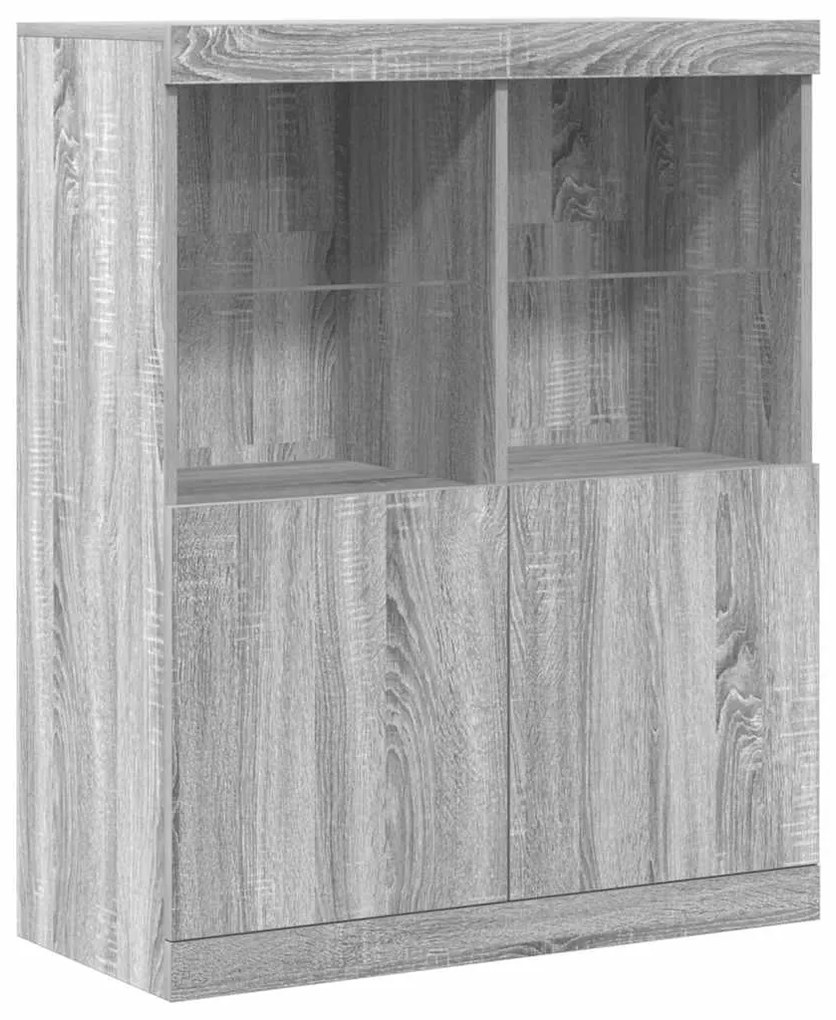 szürke sonoma színű szerelt fa tálalószekrény 81x37x100 cm
