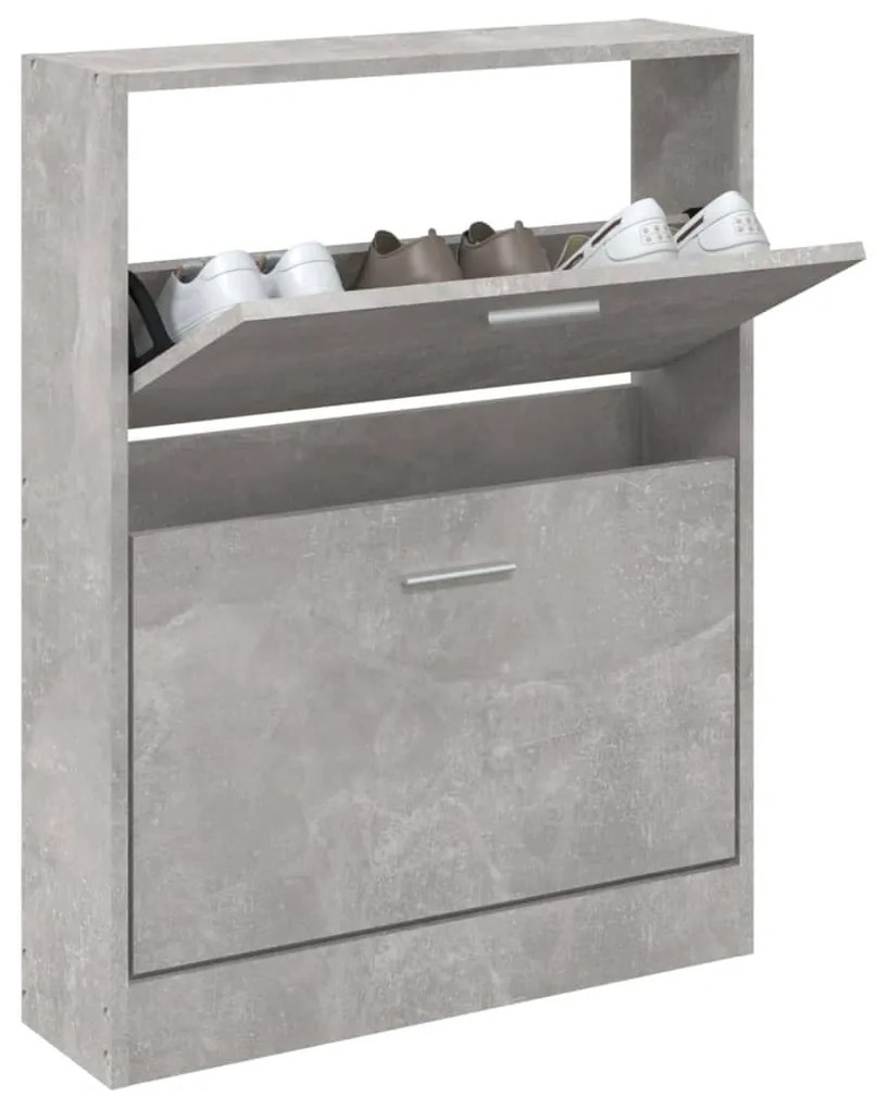 betonszürke szerelt fa cipőszekrény 59 x 17 x 81 cm