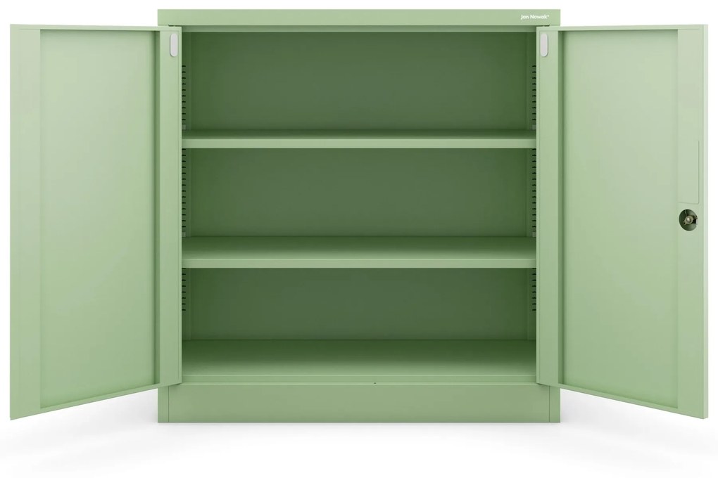 Alacsony fém irattartó szekrény BEATA, 900 x 930 x 400 mm, Fresh Style: pasztellzöld