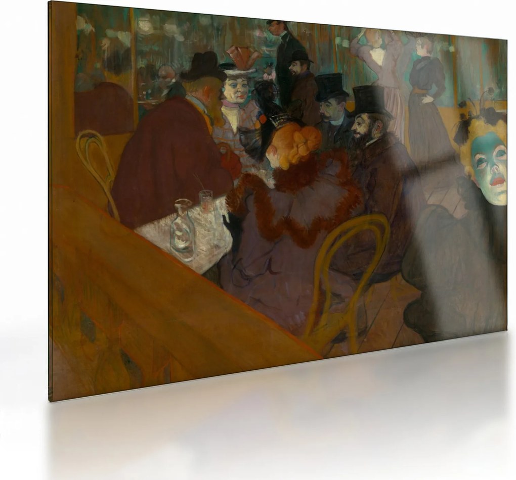 Üveg kép - Henri de Toulouse-Lautrec, At the Moulin Rouge, reprodukciók (70x50 cm)