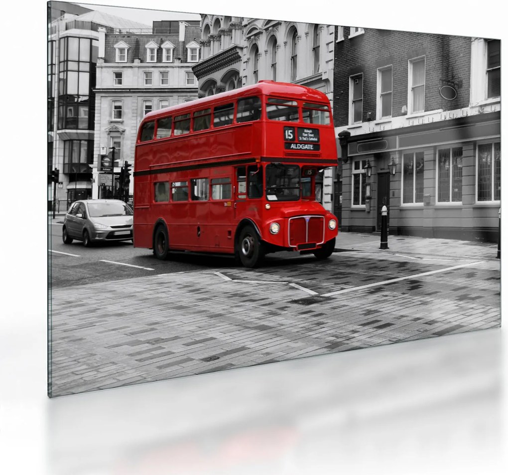 Üveg kép - London busszal (70x50 cm)