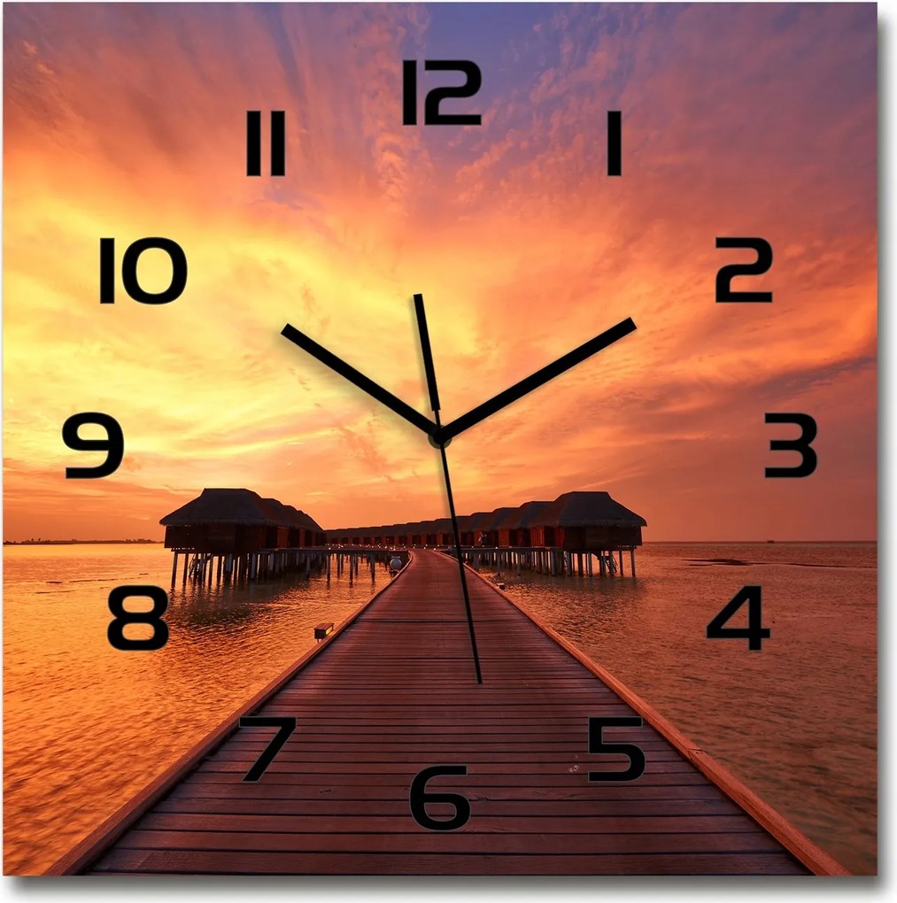 Függő üveg bungalóóra Maldív-szigetek 60x60 cm