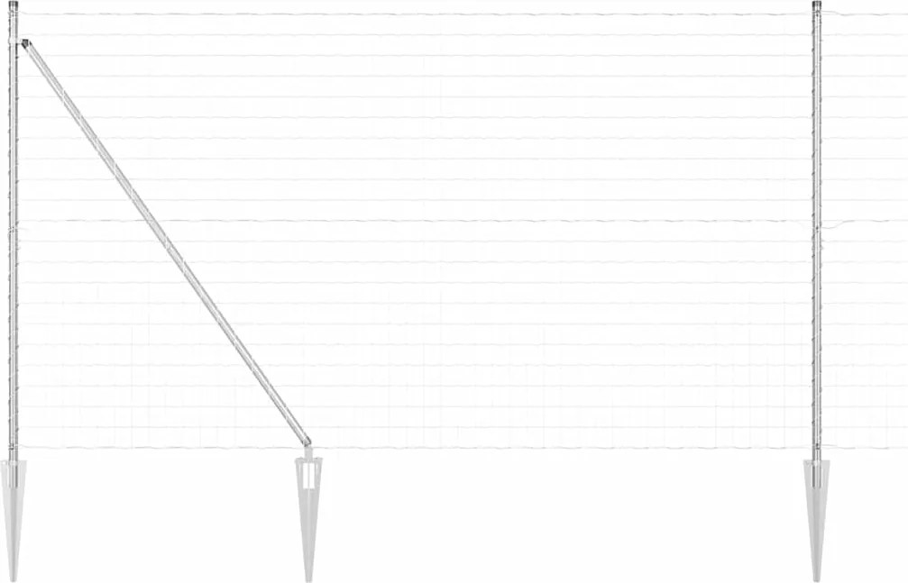 vidaXL Kerítés oszlopokkal Ezüst 1,6 x 10 m Acél