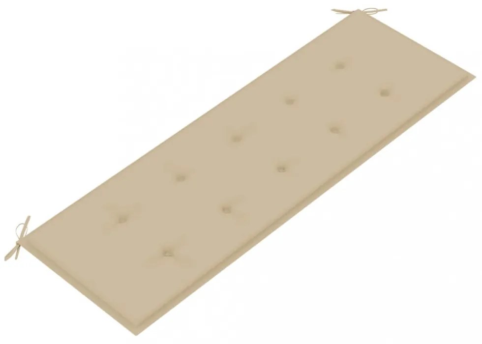 tömör tíkfa Batavia pad bézs párnával 150 cm