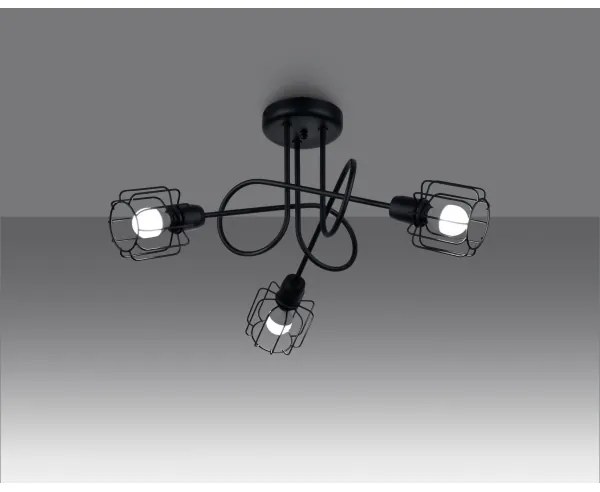 Sollux SL.1118 - Csillár rúdon BELUCI 3xE14/40W/230V fekete