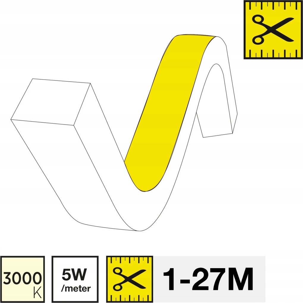 Led szalag Slc Neon Flex Top 3200K 5W 400LM 1-27M IP67