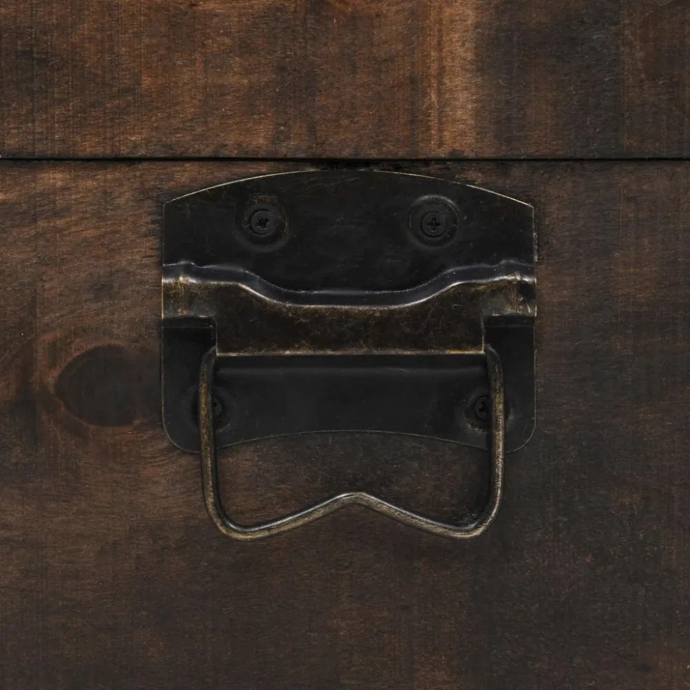 vintage stílusú tömör fa tárolóláda 120 x 30 x 40 cm