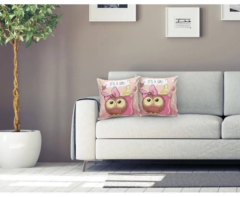 Gyerek párnahuzat 43x43 cm Girl Owl – Mila Home