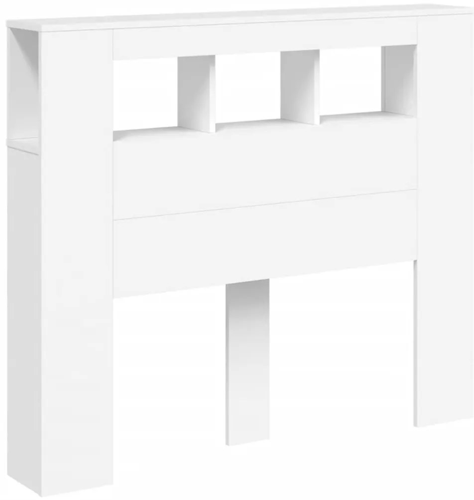 fehér szerelt fa LED-es fejtámla 120x18,5x103,5 cm
