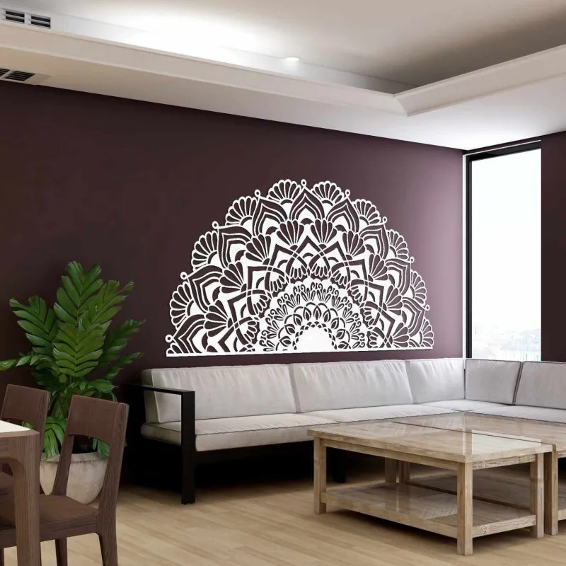 Modern, félig fából készült mandala falra | MENSIS
