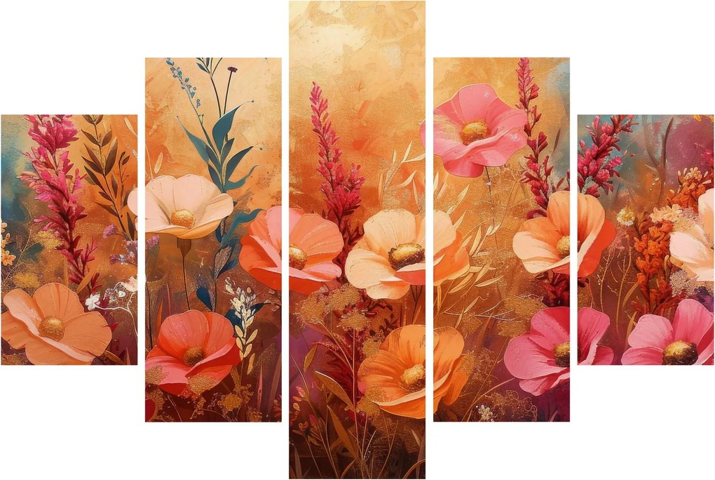 Kép - Virágos rét, festmény (150x105 cm)