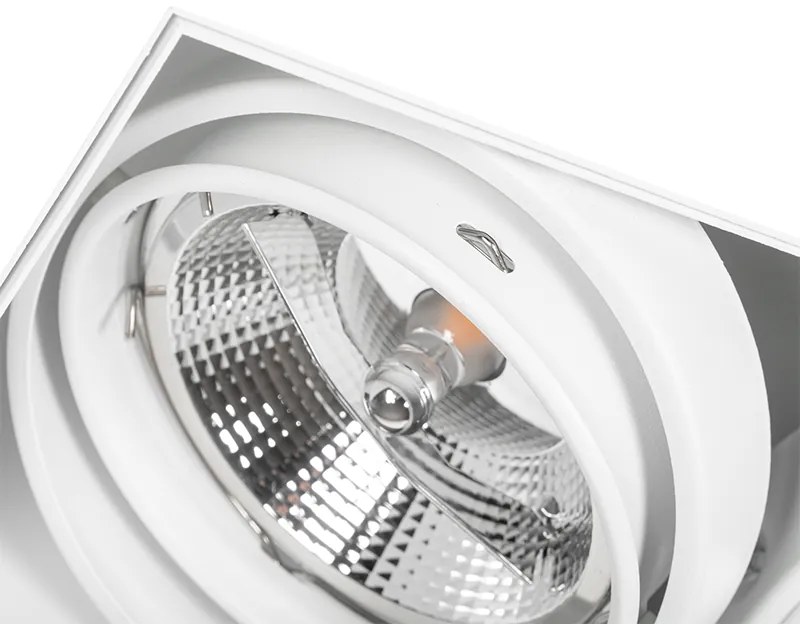 6 darabos süllyesztett spotlámpa szett fehér GU10 AR111 keret nélküli 2-lámpás - Oneon