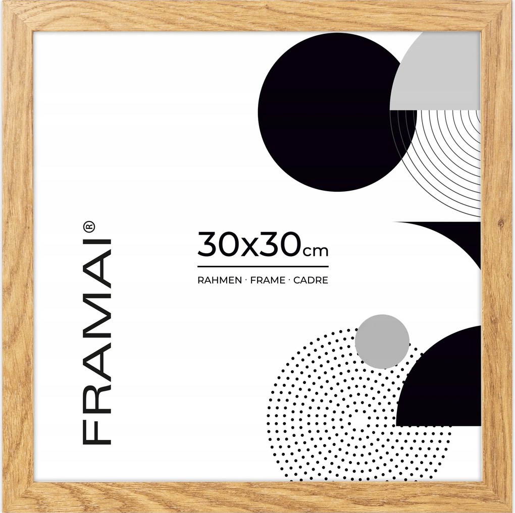 Képkeret tölgy színben, négyzet alakú 30x30 cm Mdf