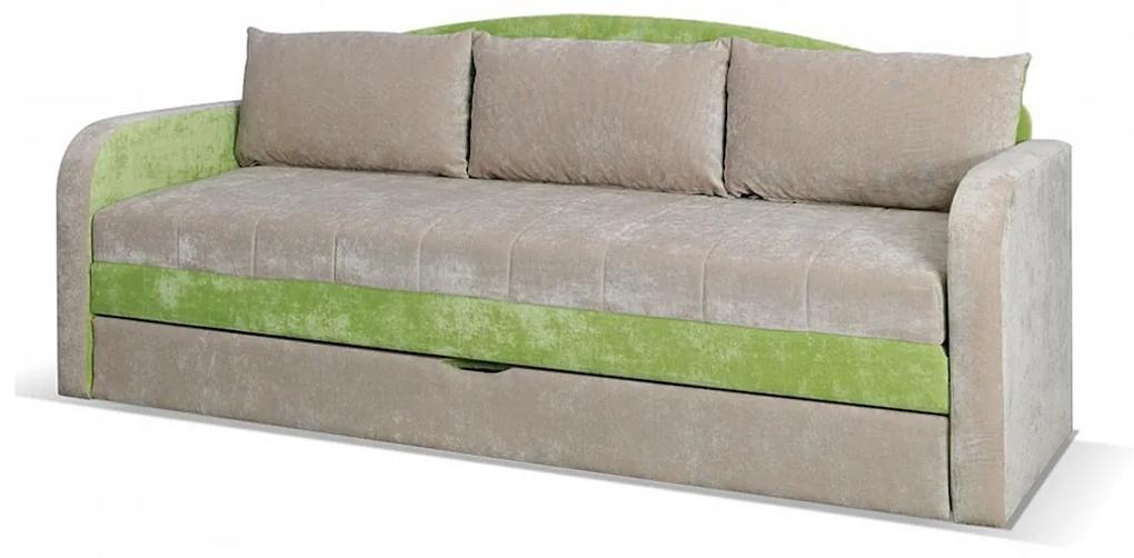 SPARTAN kinyitható kanapé, 86x208x75 cm cm, santana/zöld