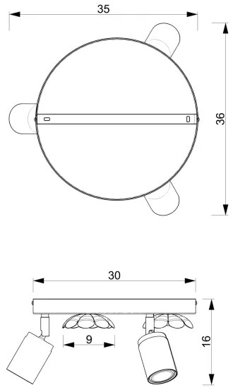 Spotlámpa FLOWER 3xGU10/8W/230V fehér