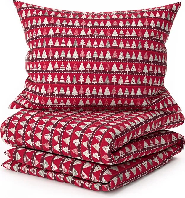 Pamut ágynemű BURGUNDY FÁK bordó színű Ágyneműhuzat mérete: 70 x 90 cm | 140 x 220 cm