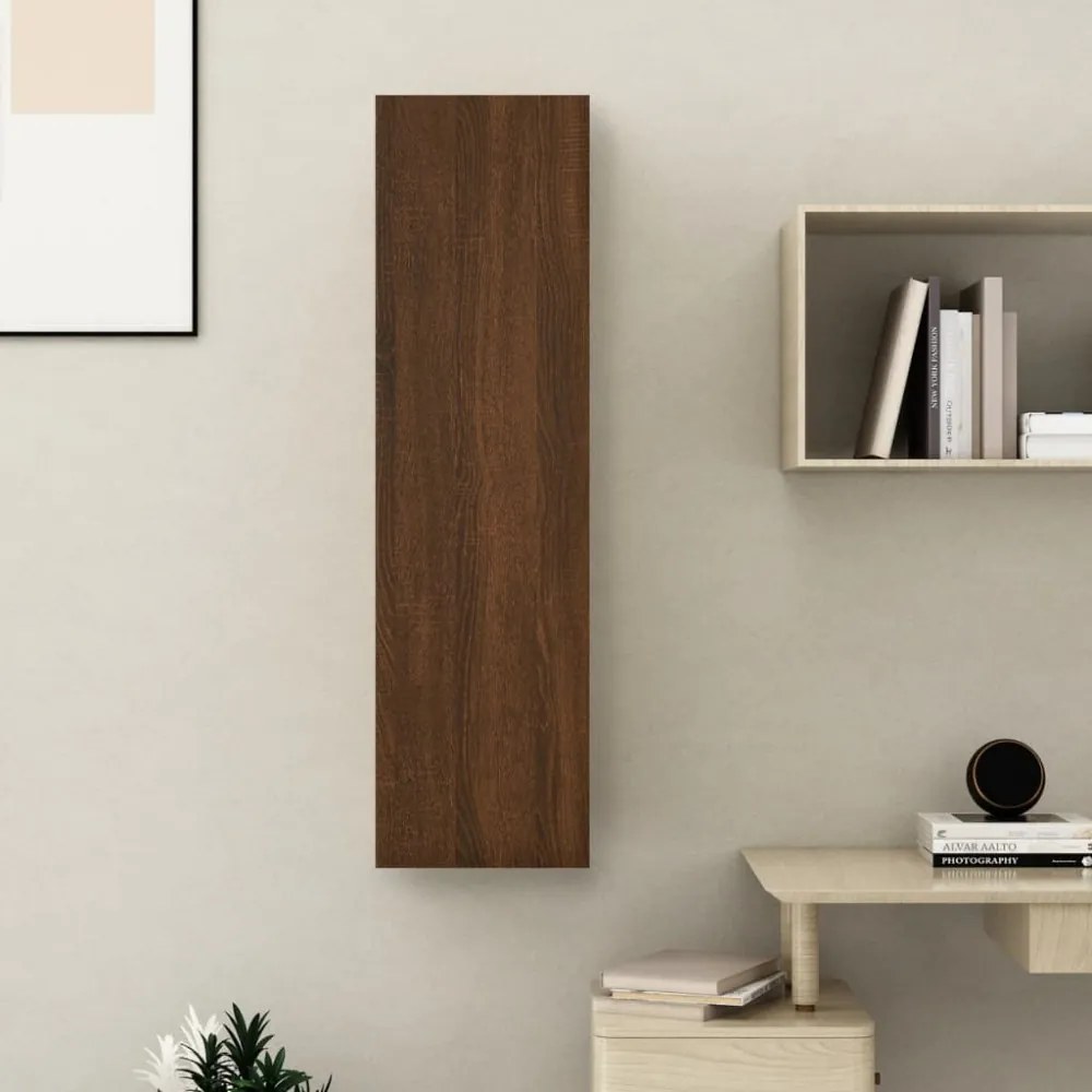 barna tölgy falra szerelhető TV-szekrény 30,5x30x110 cm
