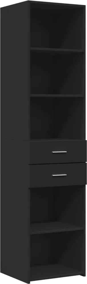vidaXL fekete szerelt fa magasszekrény 45 x 42,5 x 185 cm