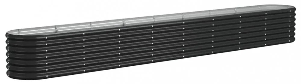 antracitszürke horganyzott acél kerti magaságyás 332x40x36 cm