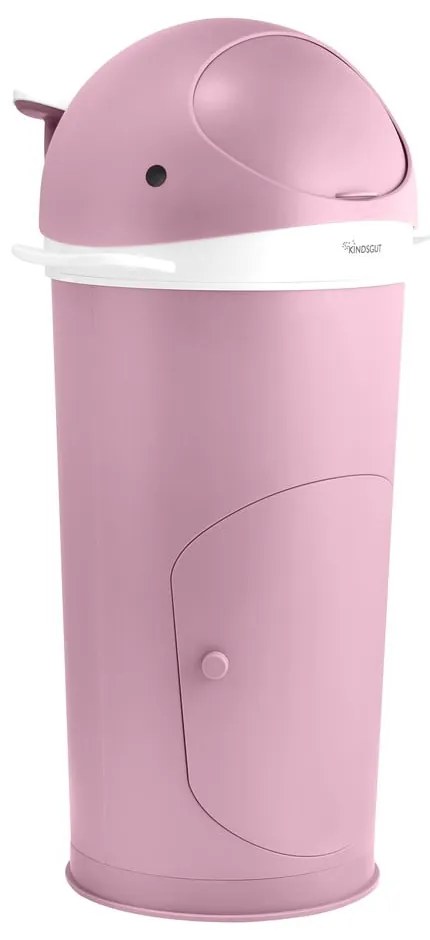 Rózsaszín műanyag szemetes pelenkákhoz 25 l Whale – Kindsgut