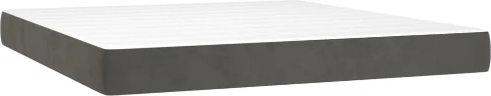 vidaXL sötétszürke bársony zsebrugós ágymatrac közepes keménységű 160x200x20 cm