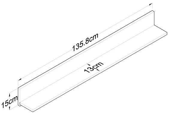 Fali polc RANI 135,8x15 cm barna