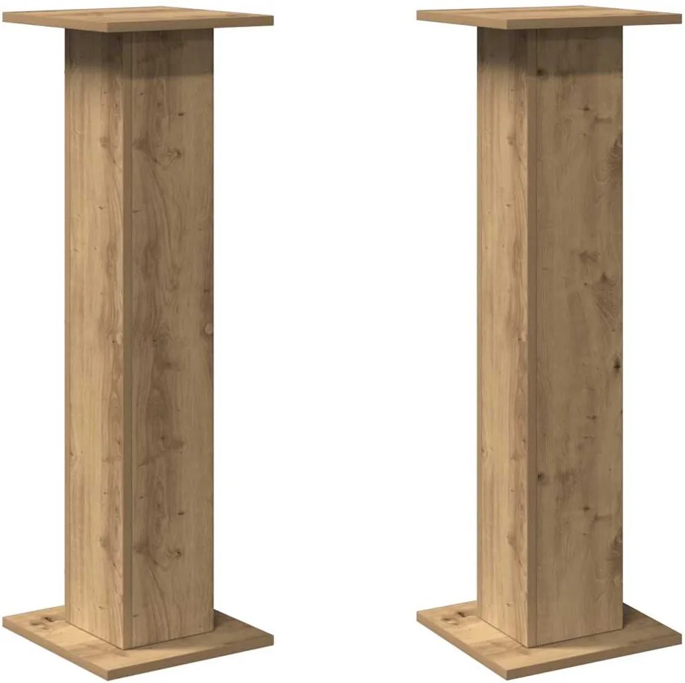 vidaXL 2 db kézműves tölgy színű fa hangszóróállvány 30 x 30 x 95 cm