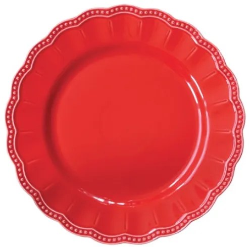 Elite Red prémium piros porcelán lapostányér