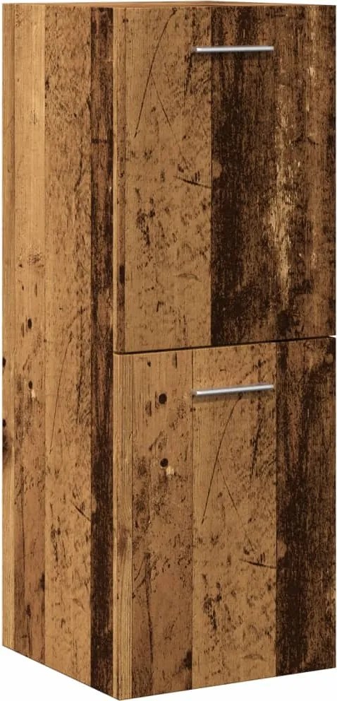 vidaXL antik fa színű szerelt fa függő fürdőszobaszekrény 30x30x80 cm