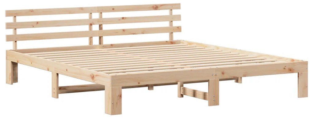 Fenyőfa ágykeret Természetes Tömör fenyőfa 200 x 200 cm Tartós