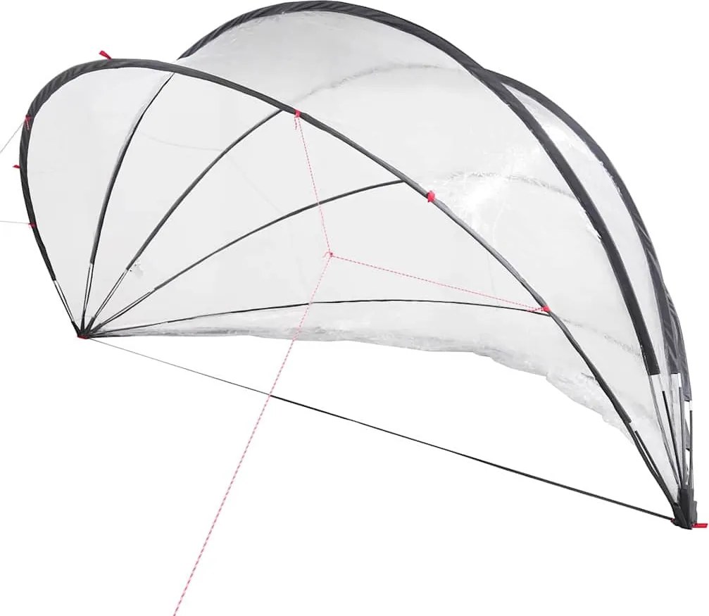 vidaXL Medence kupola Átlátszó 430 x 430 x 210 cm PVC