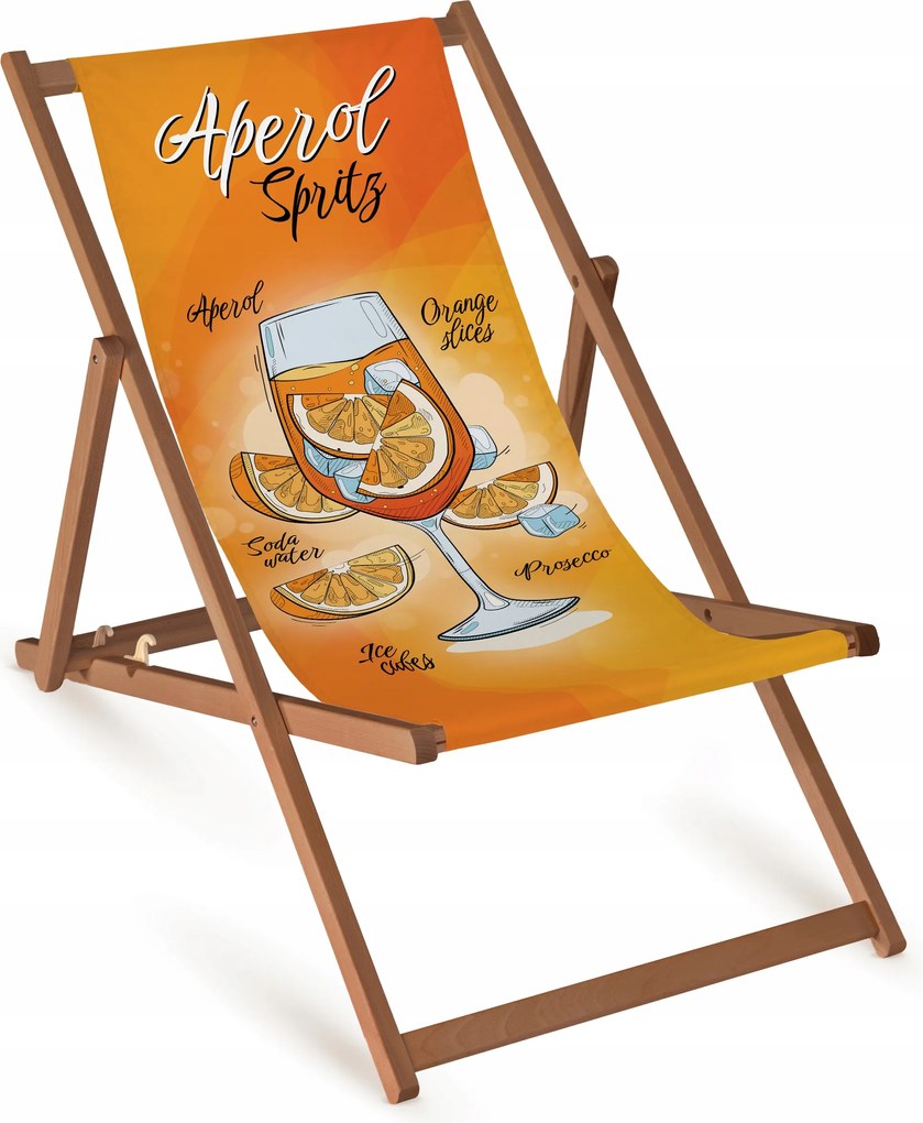Fából Készült Napozóágy Aperol Spritz Összecsukható Kerti Napozóágy Fullprint Nyomtatással