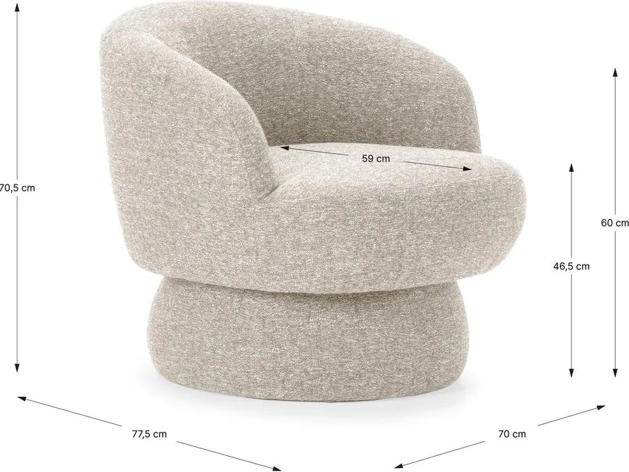 Bézs forgó fotel Dali – MOME