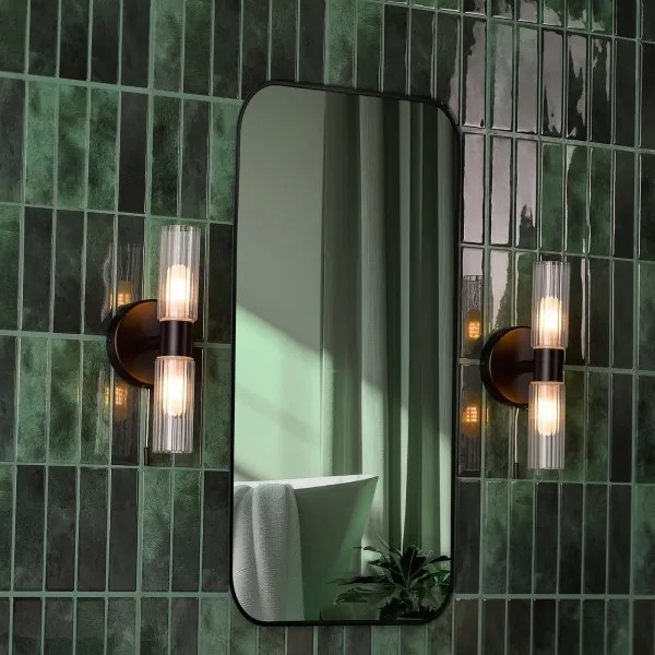 Där Lighting BOL0922 - Fürdőszobai fali lámpa BOLTON 2xG9/5W/230V IP44 fekete