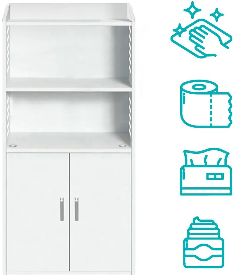 Kis méretű fürdőszobai szekrény, fehér