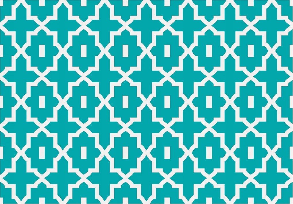 Fotótapéta Geometrikus türkiz mintás keresztek nyolcszögek 254x184 +ragasztó