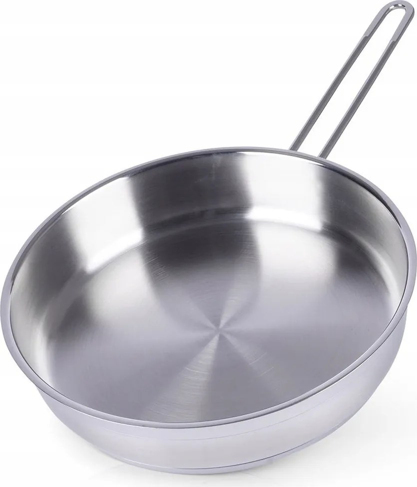 Rozsdamentes acél serpenyő 18/10 bevonat nélkül Prémium indukciós gáz 26 cm