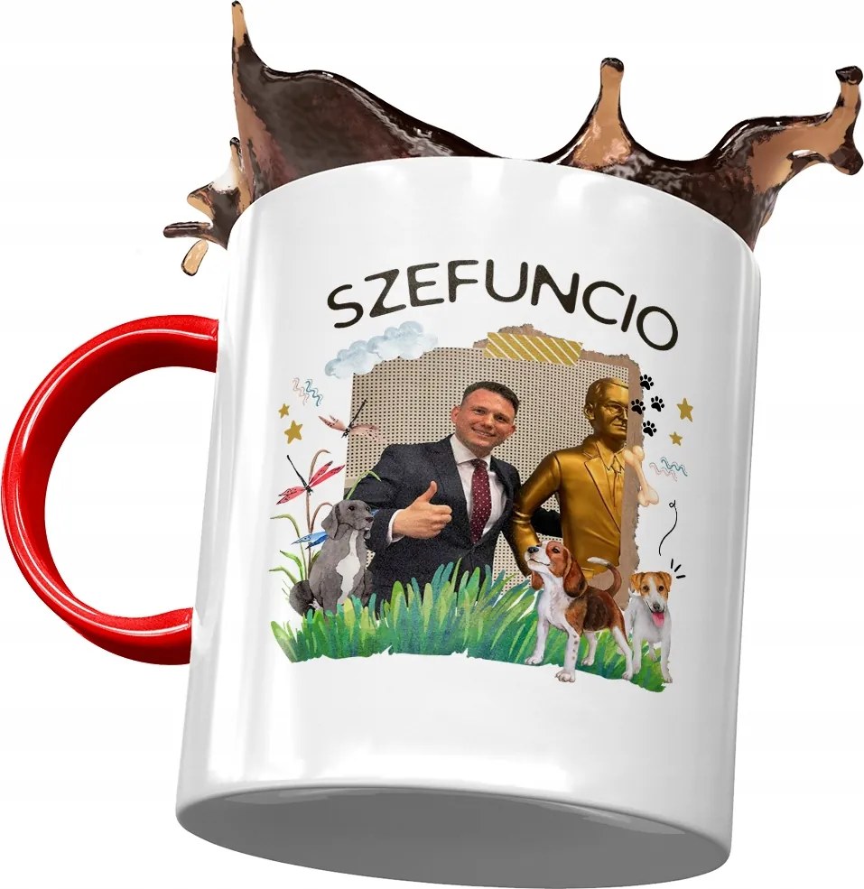 Piros Bögre Sławomir Mentzen XD Ajándék Nyomtatott Fotóval