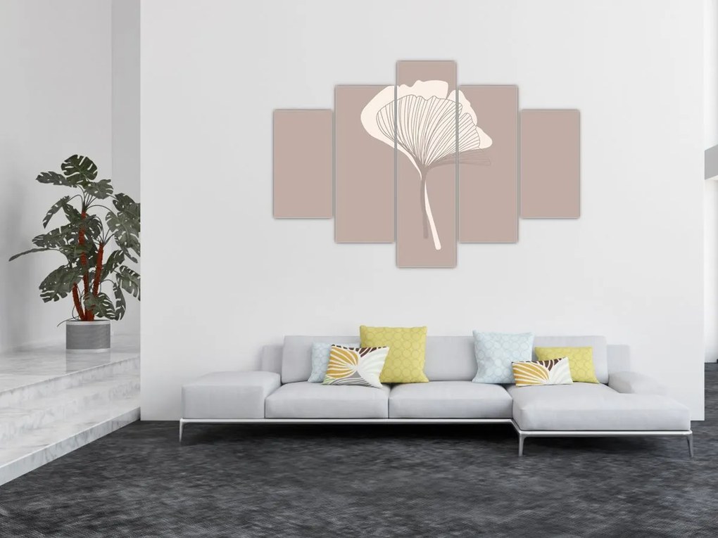 Kép - Bézs színű levelek N⁰3 (150x105 cm)