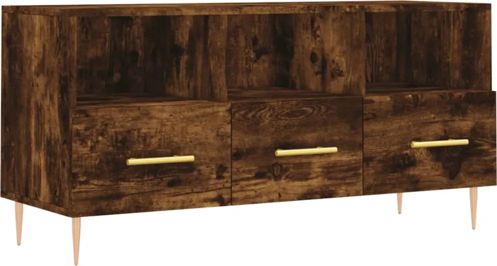 vidaXL füstös tölgy színű szerelt fa TV-szekrény 102 x 36 x 50 cm