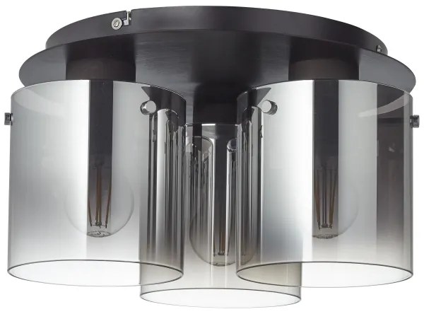Brilliant - Mennyezeti lámpatest BETH 3xE27/60W/230V átmérő 37 cm fekete/füstszínű