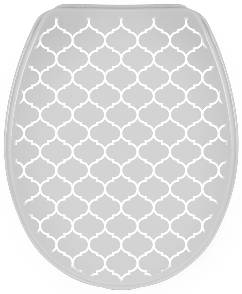 BISK Erga Iris, polipropilén WC-ülőke, szürke, Orient mintával, ERG-07989