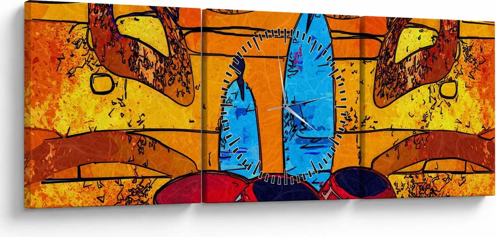 Kép - Ősi festészet (órával) (90x30 cm)