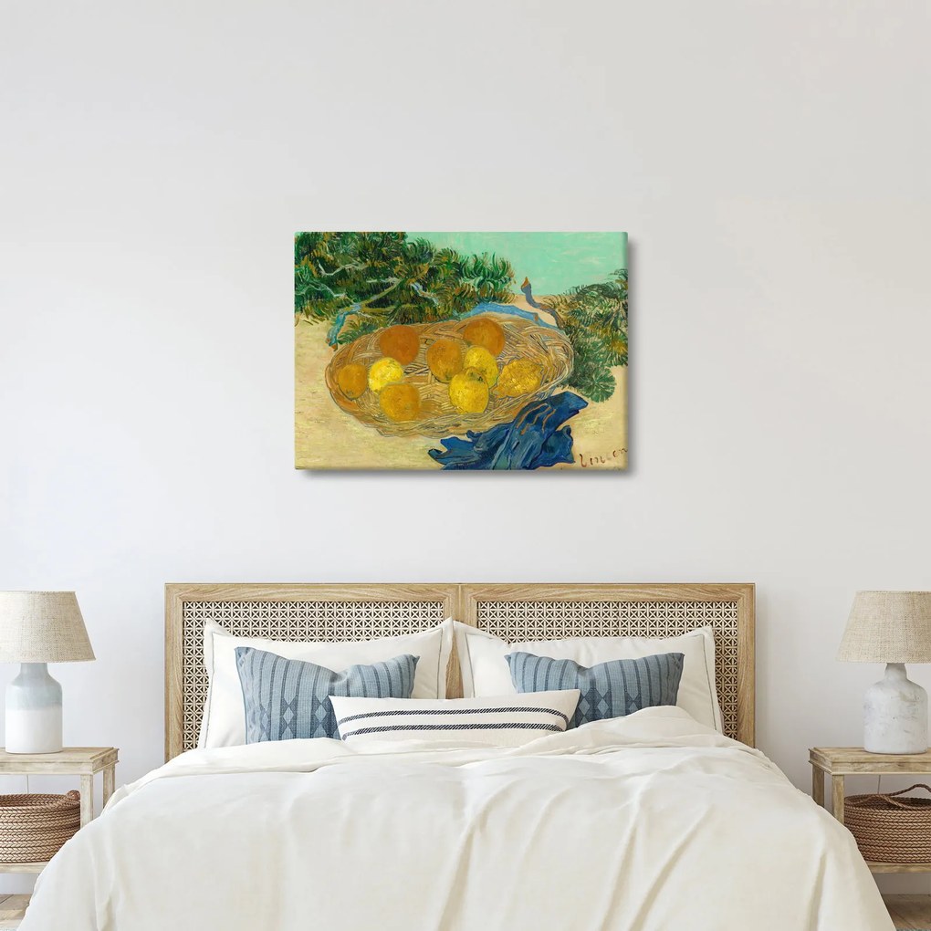 Kép - Vincent van Gogh, Still Life of  Oranges and Lemons with  Blue Gloves, reprodukciók (70x50 cm)