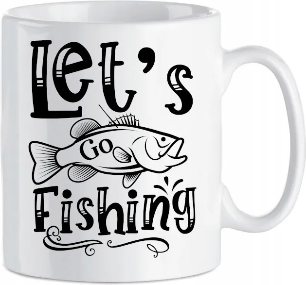 Horgász mintás bögre Lets Go Fishing 330 ml