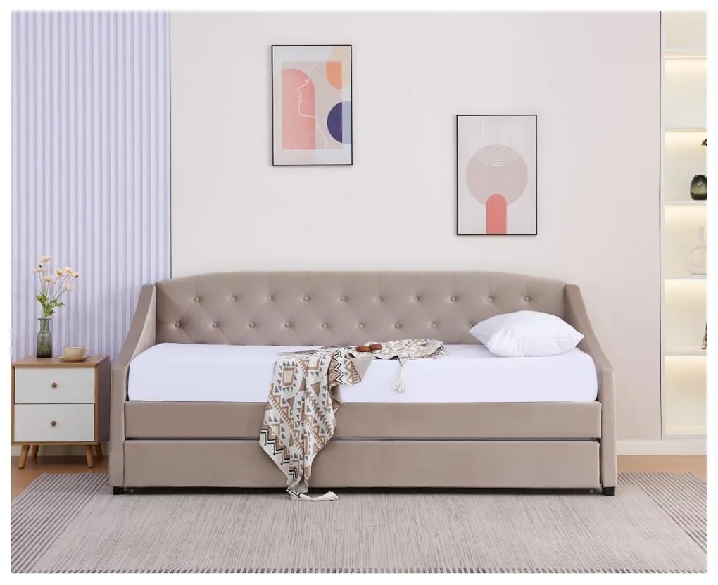 Széthúzható ágy 90 cm Asesorar (barnaszürke) . 1116213