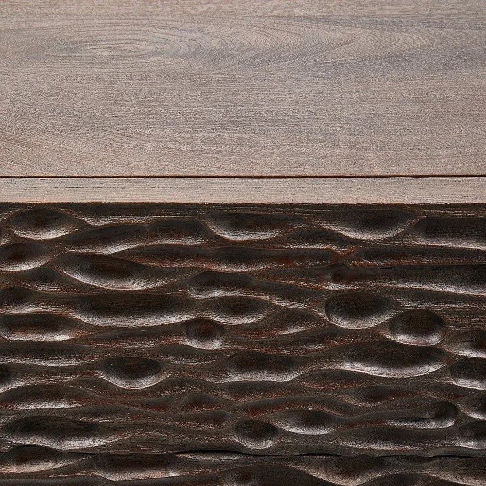 Sötétbarna mangófa éjjeliszekrény Crumble – WOOOD