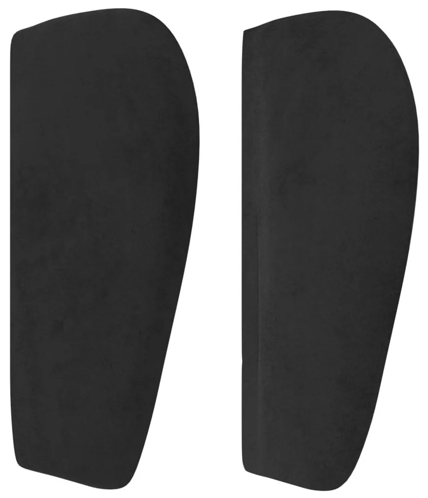 fekete bársony fejtámla szárnyakkal 93x23x78/88 cm