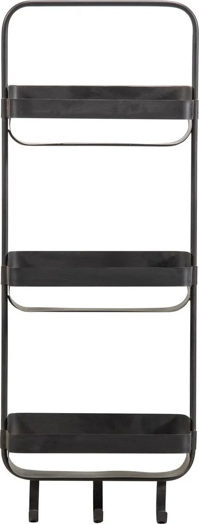 Fém polc fürdőszobába RAKKA 81x31 cm, fekete patinával