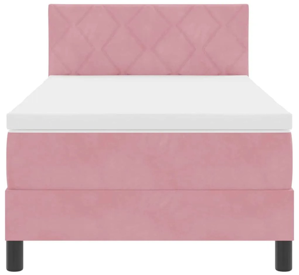 Rugós ágy matraccal matracmal Rózsaszín 100 x 200 cm szövet